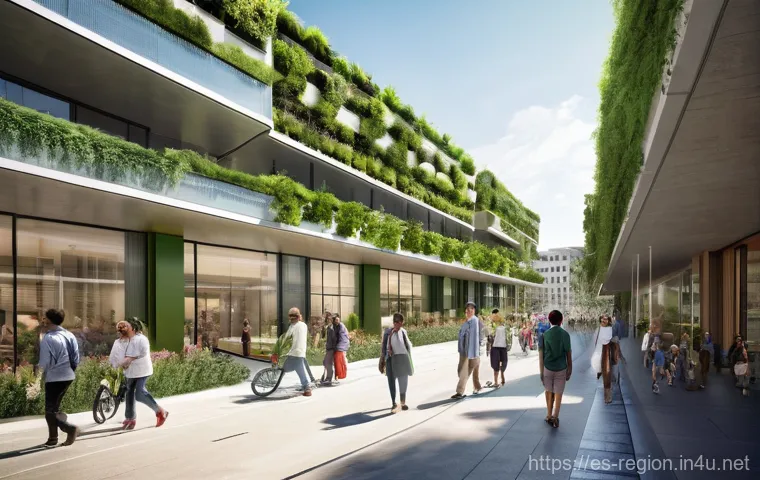 지역개발 정책 개발 프로세스 - **Prompt:** An innovative indoor/outdoor local market and tech hub in a bustling Spanish city. The s...