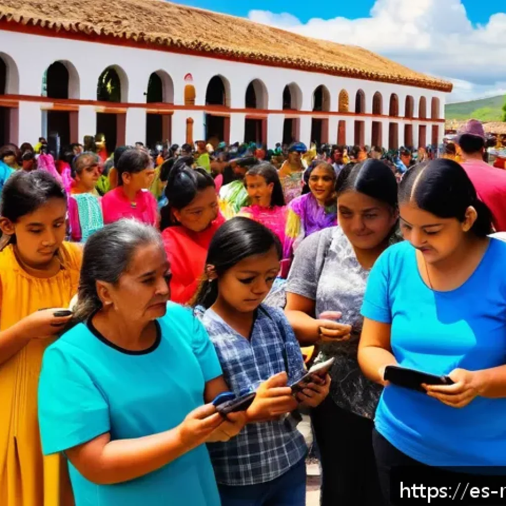 지역개발 연구 논문 작성법 - A vibrant rural community meeting in a sunny outdoor plaza in Mexico, featuring diverse local reside...