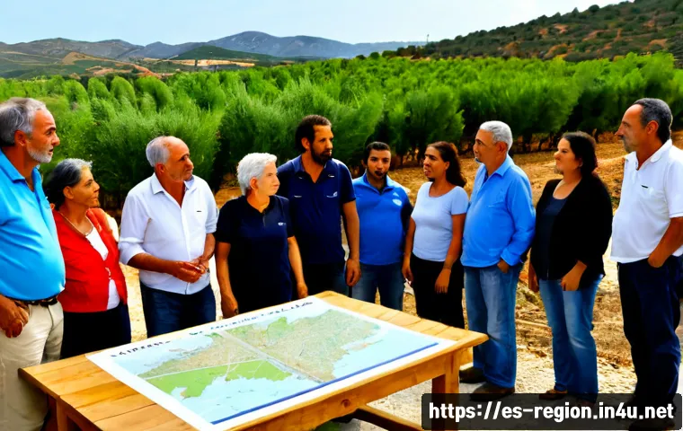 지역개발 현장에서의 갈등 해결 사례 - Photorealistic community mediation at a rural development site in southern Spain, diverse local resi...